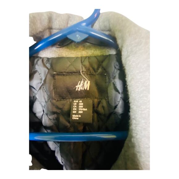 H&M Mens Double Breasted Coat Button Jacket Notch Collar Lined Gray 38R - Picture 5 of 9